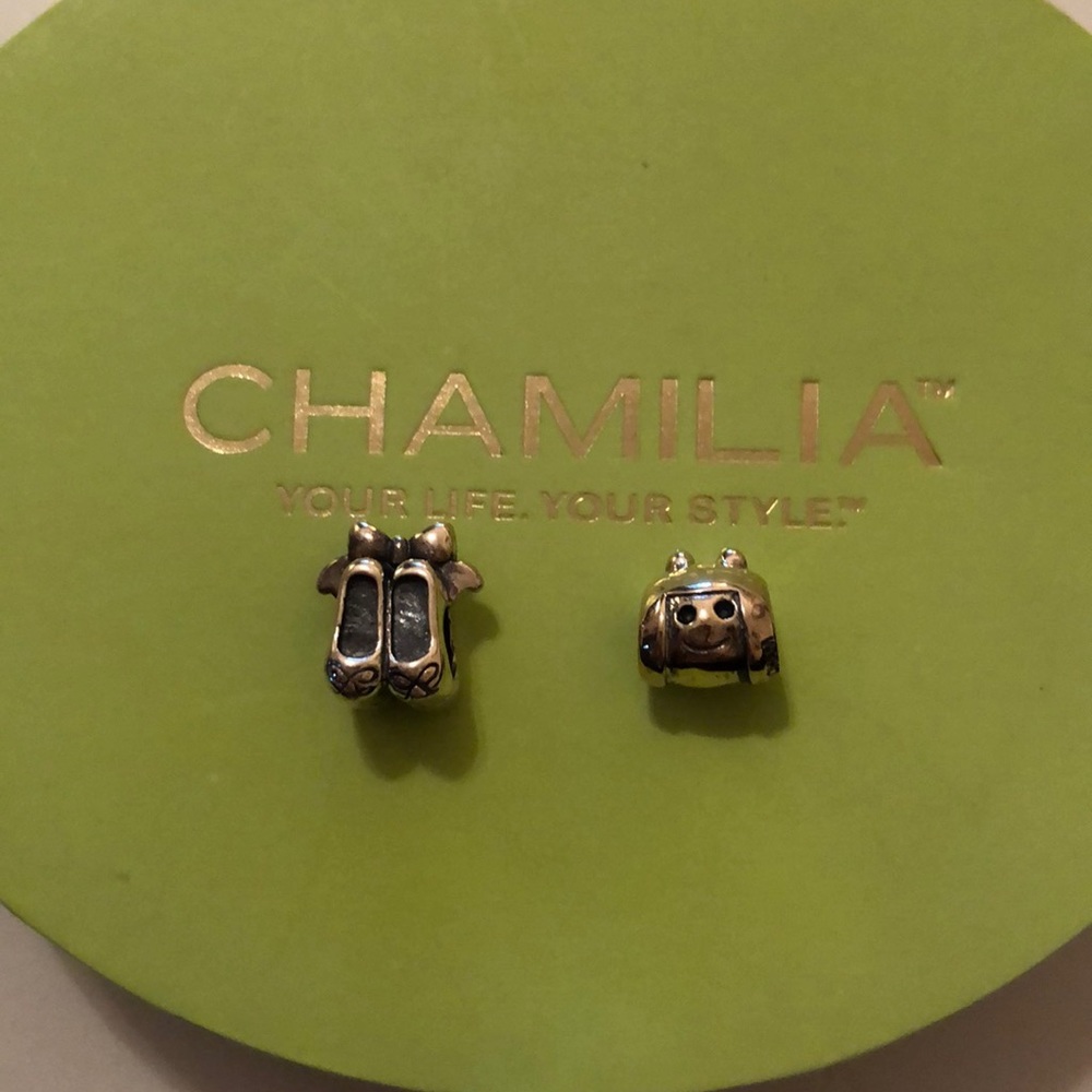 Chamilia 925 ballet slippers and girl charm